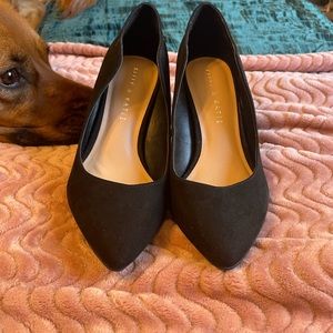 Kelly and Katie Black Suede Pumps